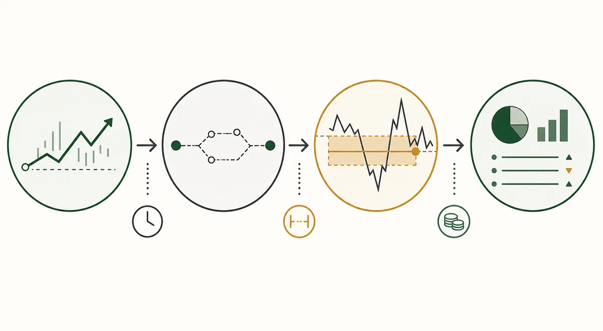 Editoriale Ablaufgrafik vom Trading-Signal über Übertragung und Marktausführung bis zum Follower-Konto