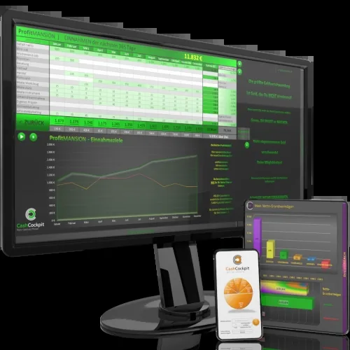 Produktbild Cash Cockpit fuer Excel-Finanzplan und Video-Kurse